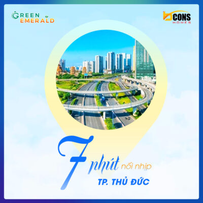 Chỉ mất 7 phút từ tháp Green Emerald đến thành phố Thủ Đức